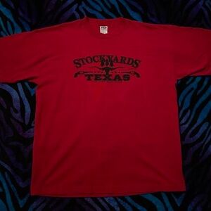 red Texas Stockyards tee